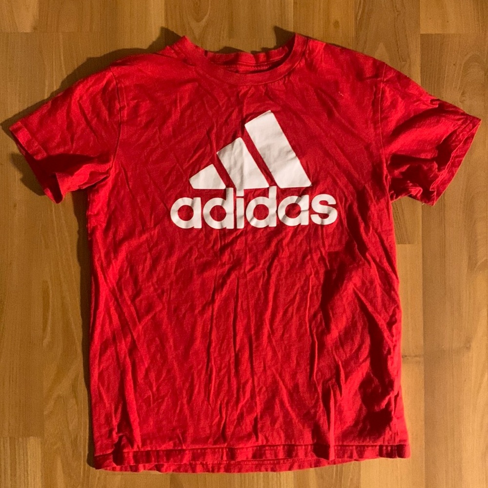 Kids Large Adidas Short Sleeve T-Shirt (Red)